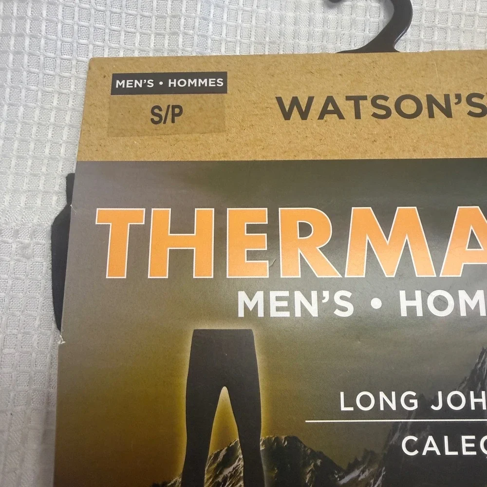 Watsons Therma Rib Men Long John Baselayer Pants Black S S/P Thermal Legging New